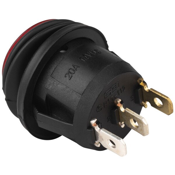 Main product image for Splash Proof IP65 Snap-In Round 12 VDC Red Illuminat 060-779